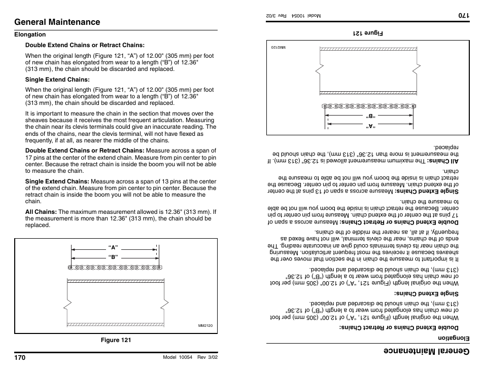 General maintenance, General main tenan ce | SkyTrak 10054 Operation Manual User Manual | Page 172 / 200