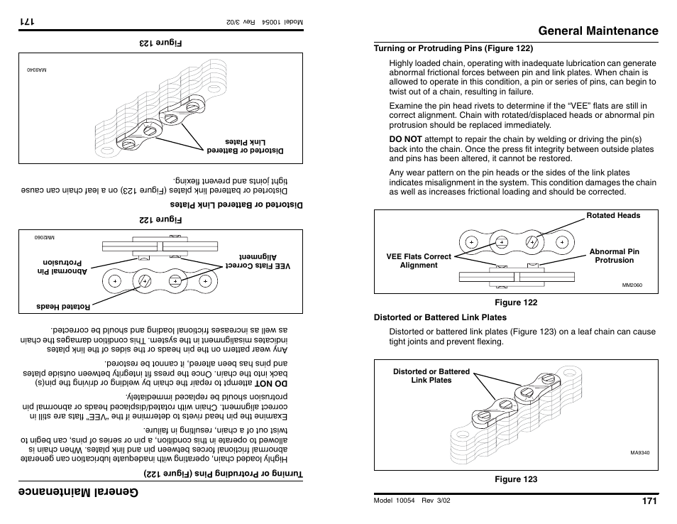 Ge nera lm ain ten anc e, General maintenance | SkyTrak 10054 Operation Manual User Manual | Page 173 / 200