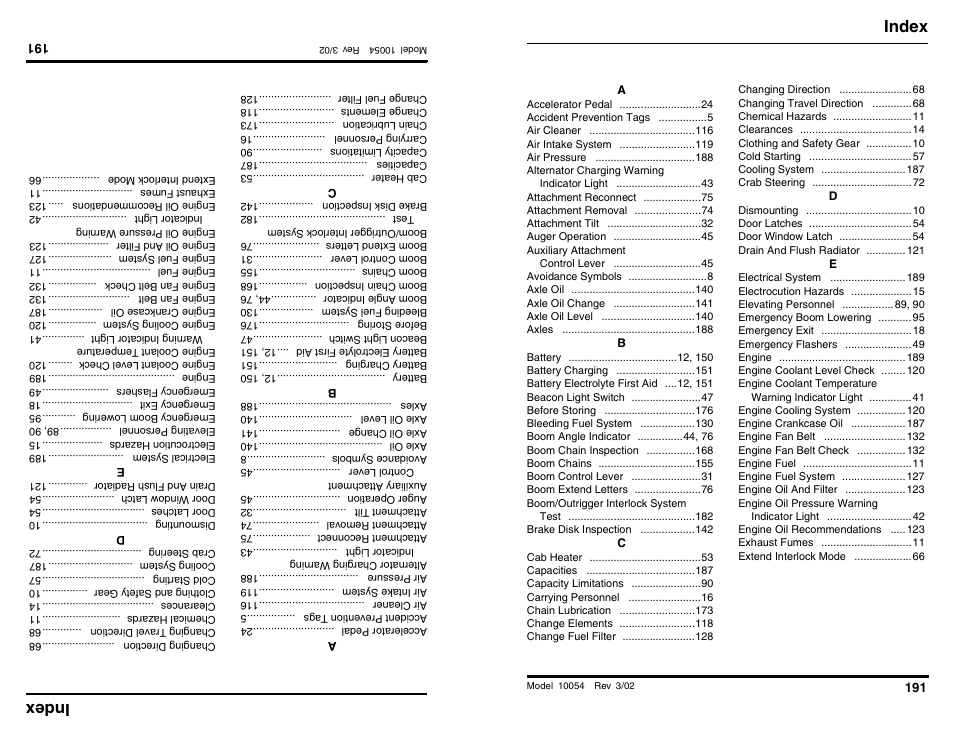 Index | SkyTrak 10054 Operation Manual User Manual | Page 193 / 200