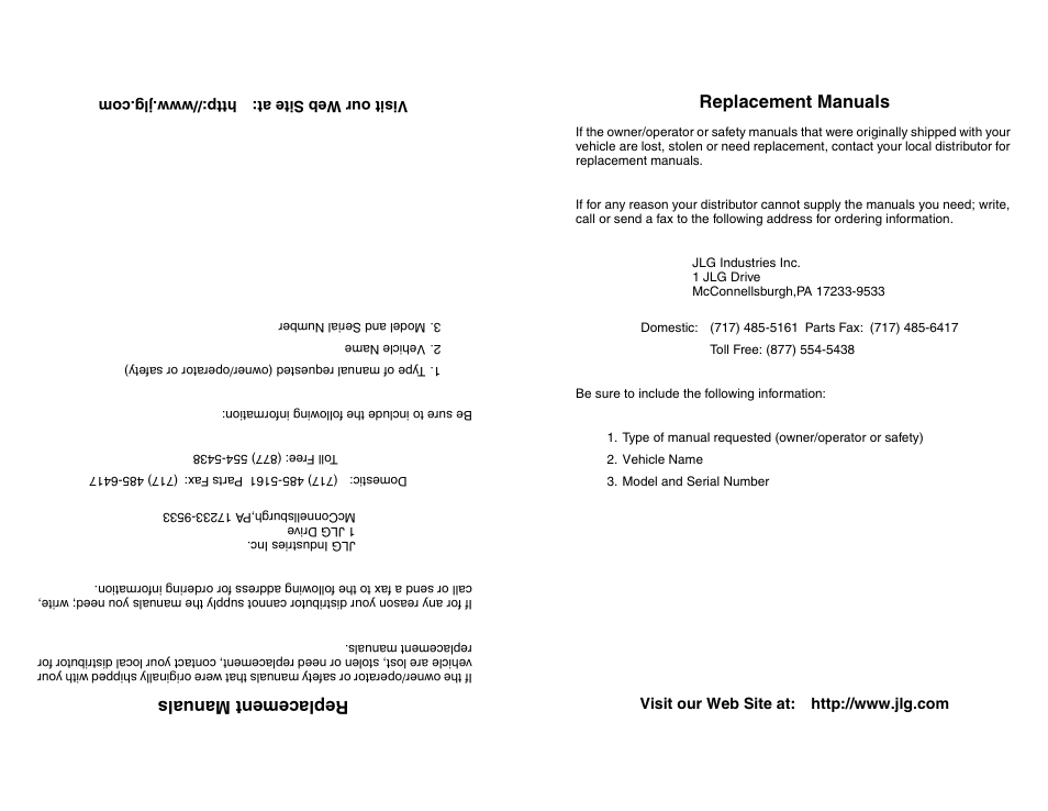 Replacement manuals | SkyTrak 10054 Operation Manual User Manual | Page 199 / 200