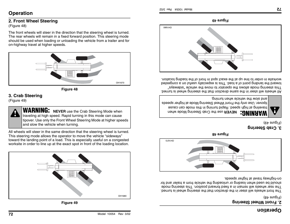 Warning, Wa rning, Operation | Operati on | SkyTrak 10054 Operation Manual User Manual | Page 74 / 200