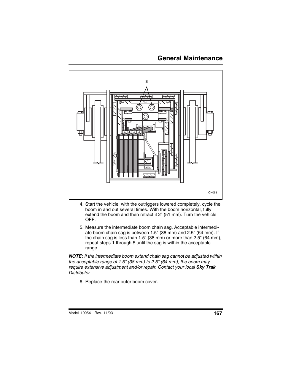 Replace the rear outer boom cover, General maintenance | SkyTrak 10054 Operation Manual User Manual | Page 169 / 208