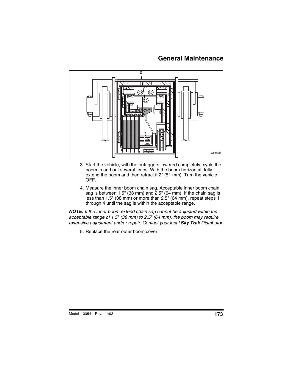 Replace the rear outer boom cover, General maintenance | SkyTrak 10054 Operation Manual User Manual | Page 175 / 208