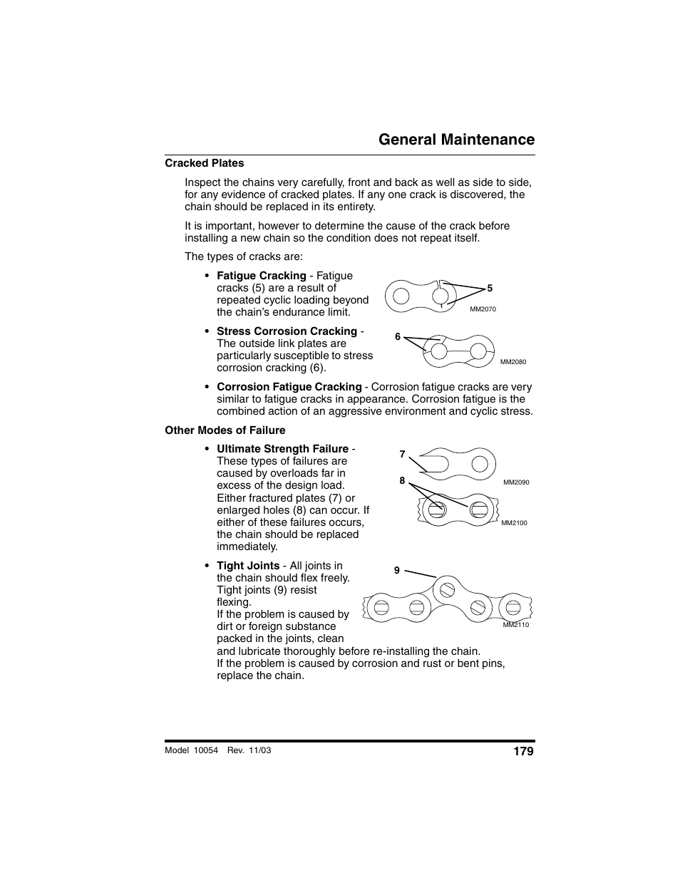 The types of cracks are, General maintenance | SkyTrak 10054 Operation Manual User Manual | Page 181 / 208