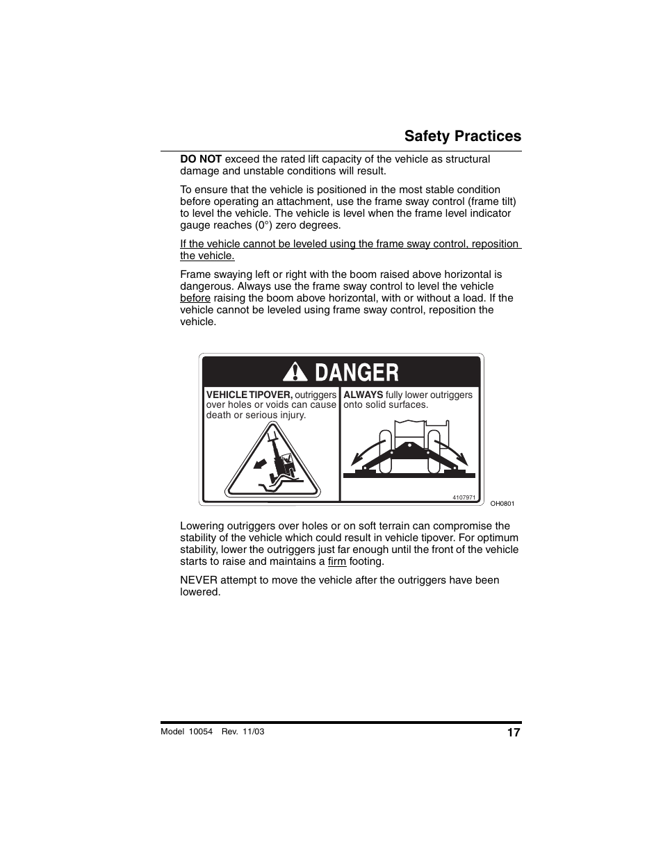 Danger, Safety practices | SkyTrak 10054 Operation Manual User Manual | Page 19 / 208