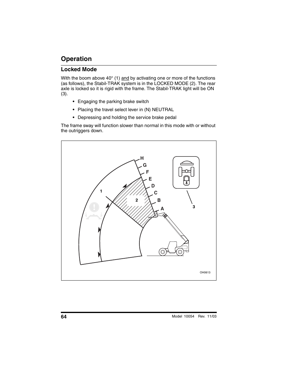 Locked mode, Operation | SkyTrak 10054 Operation Manual User Manual | Page 66 / 208