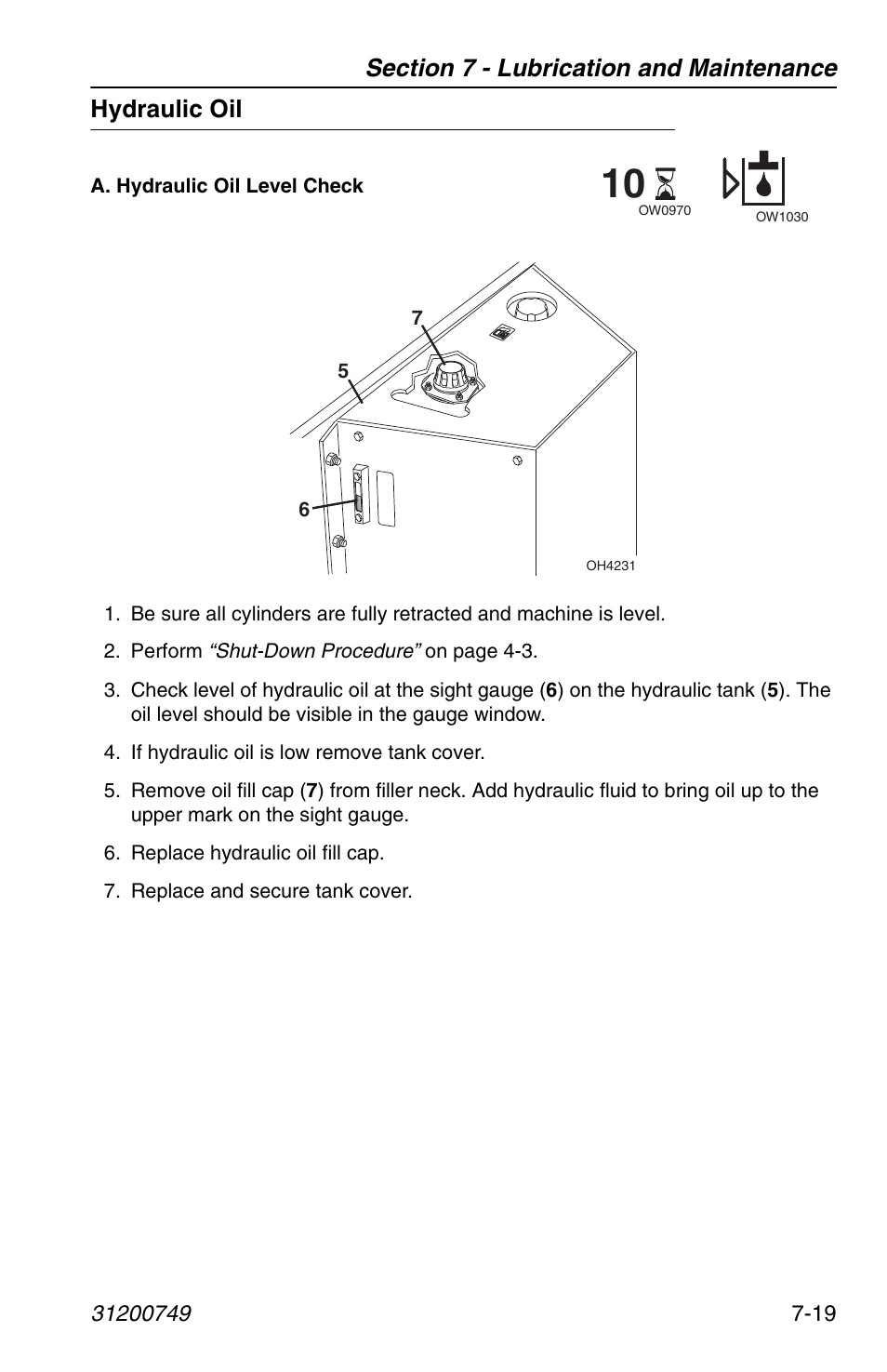 Hydraulic oil, Hydraulic oil -19 | SkyTrak 6036 Operation Manual User Manual | Page 127 / 154