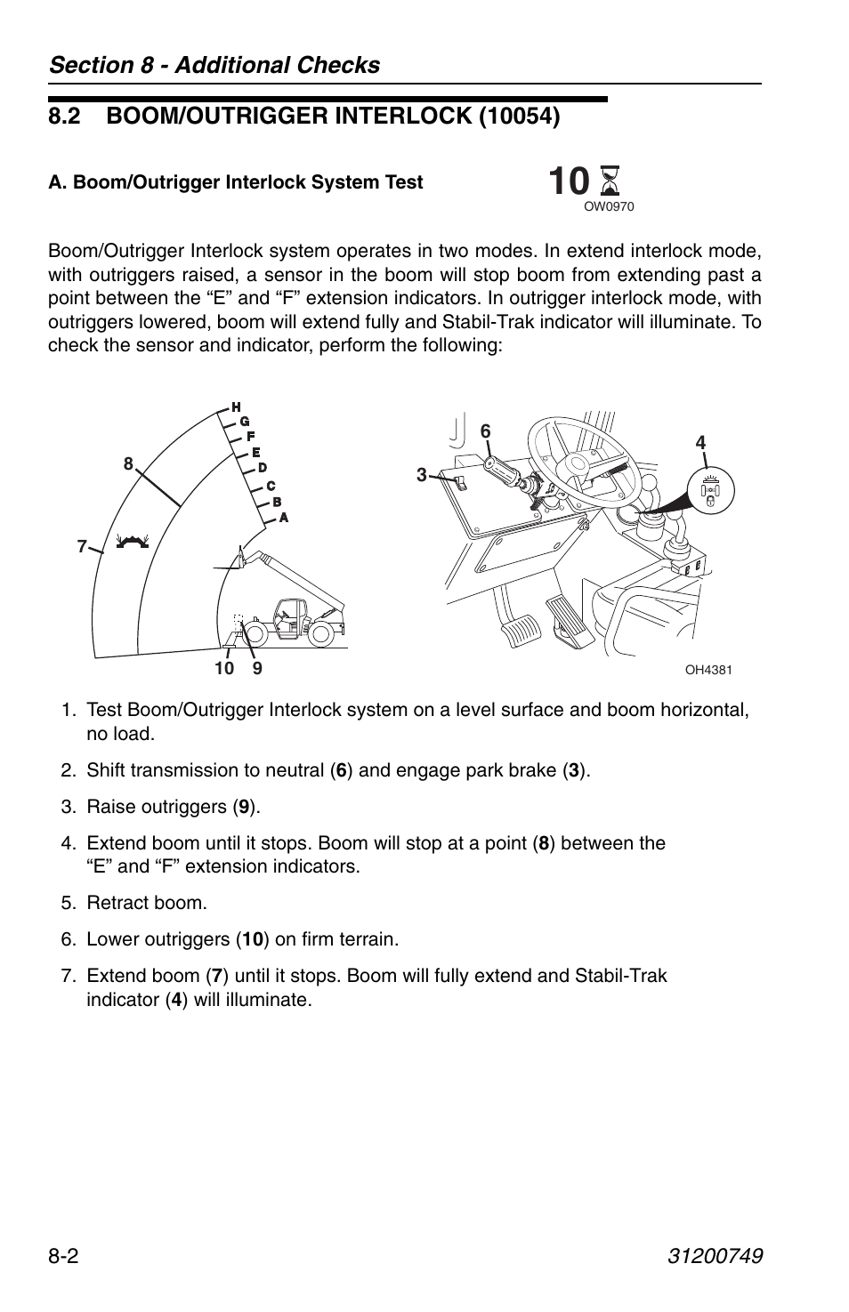 2 boom/outrigger interlock (10054), 2 boom/outrigger interlock (10054) -2 | SkyTrak 6036 Operation Manual User Manual | Page 136 / 154