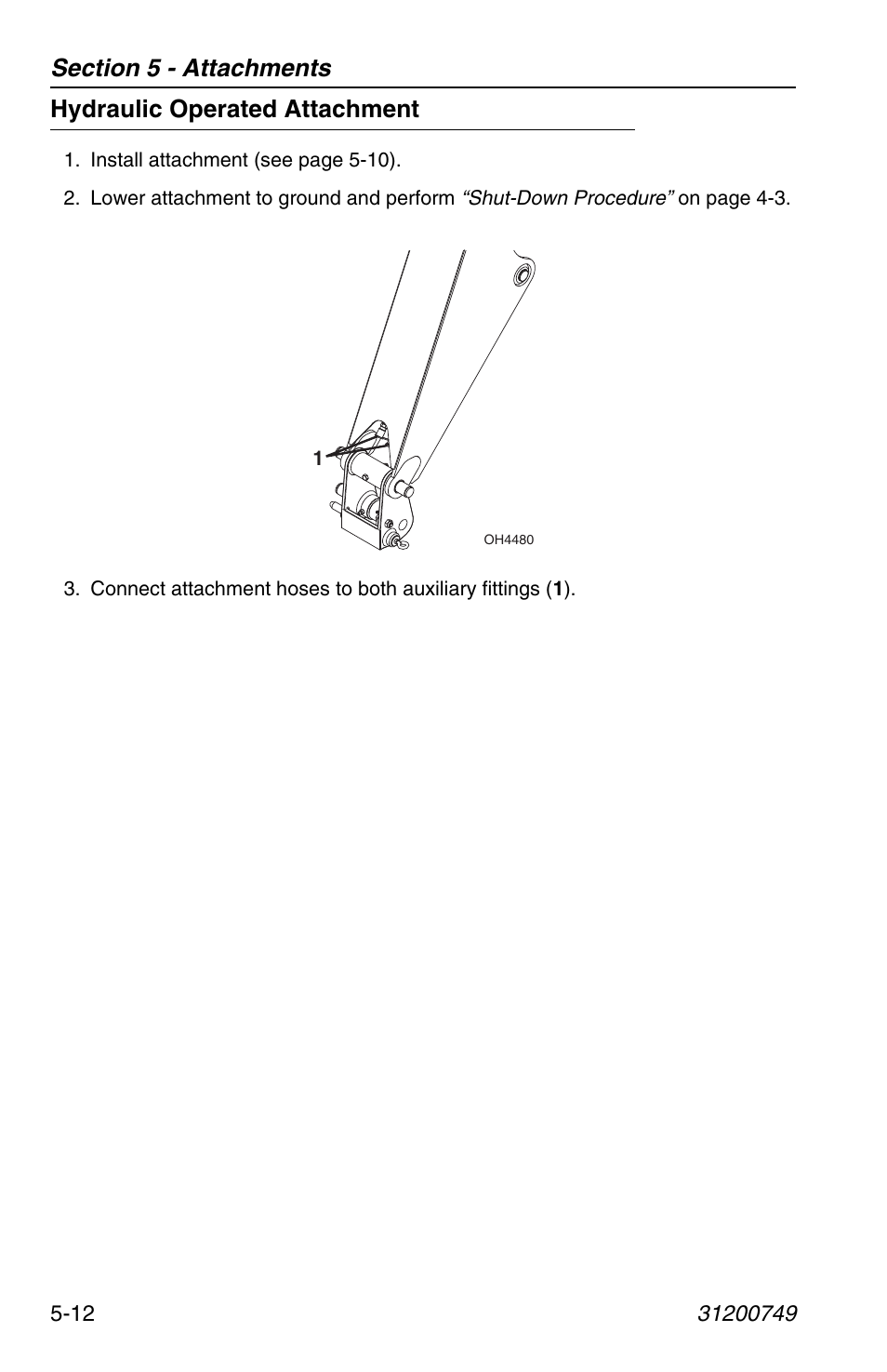 Hydraulic operated attachment, Hydraulic operated attachment -12 | SkyTrak 6036 Operation Manual User Manual | Page 82 / 154
