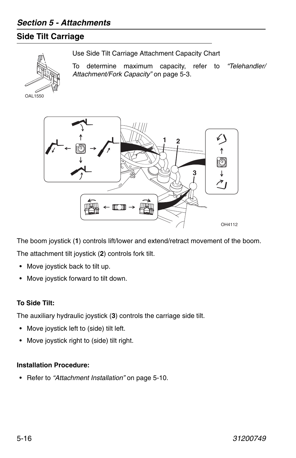 Side tilt carriage, Side tilt carriage -16 | SkyTrak 6036 Operation Manual User Manual | Page 86 / 154