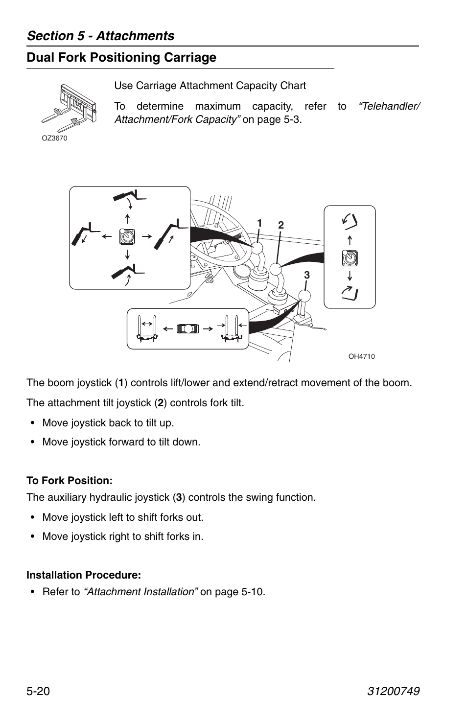 Dual fork positioning carriage, Dual fork positioning carriage -20 | SkyTrak 6036 Operation Manual User Manual | Page 90 / 154