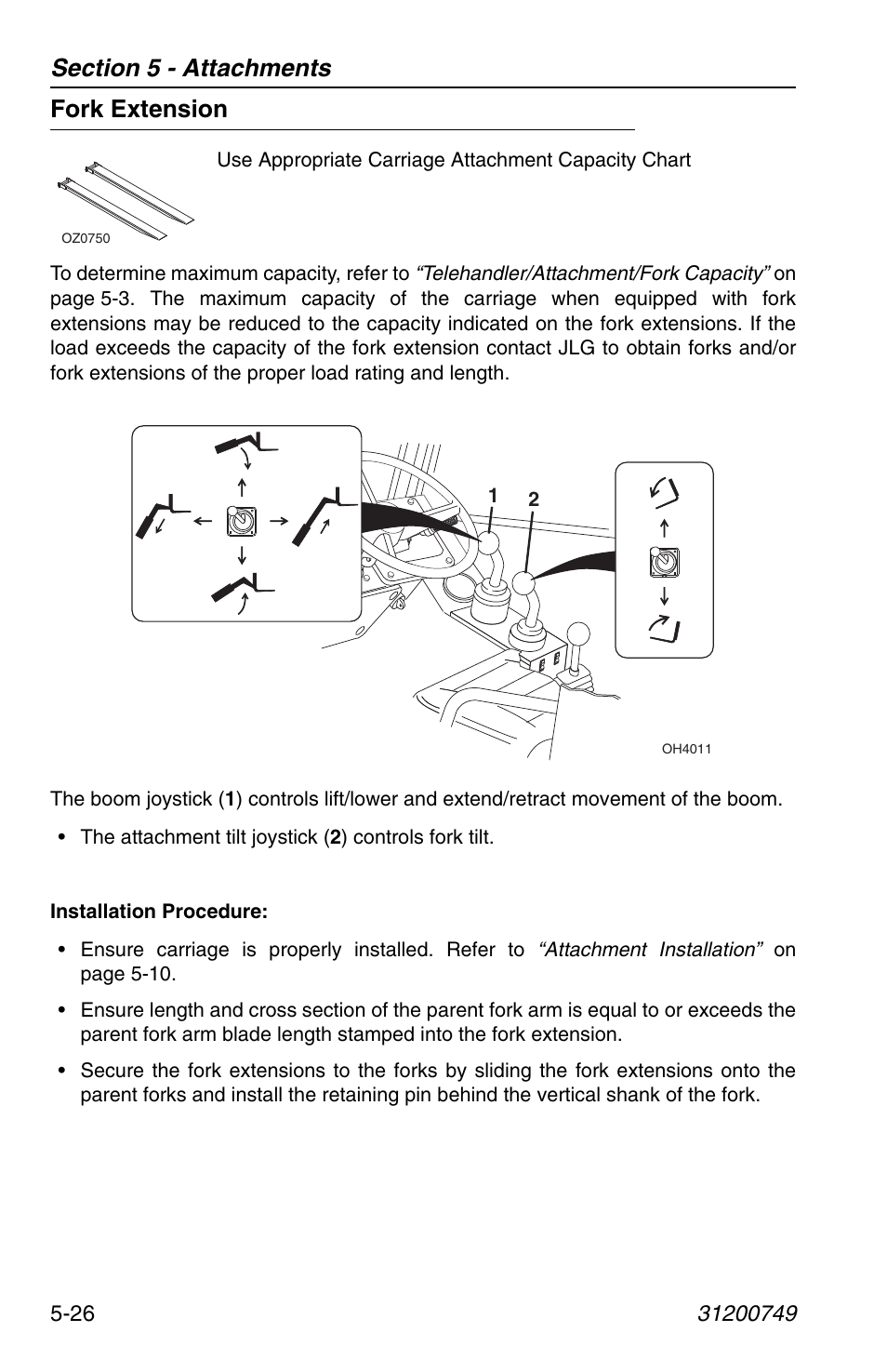 Fork extension, Fork extension -26 | SkyTrak 6036 Operation Manual User Manual | Page 96 / 154