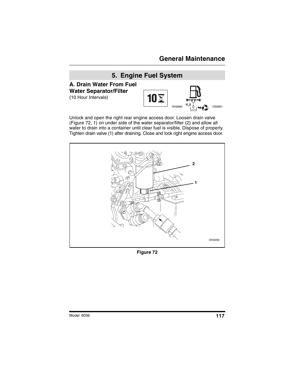 General maintenance, Engine fuel system | SkyTrak 6036 Operation Manual User Manual | Page 123 / 180
