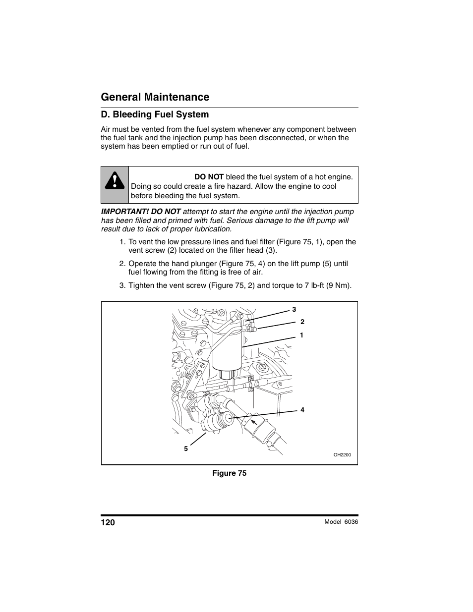 Warning, General maintenance | SkyTrak 6036 Operation Manual User Manual | Page 126 / 180