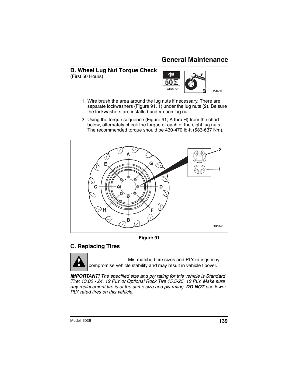 Warning, General maintenance | SkyTrak 6036 Operation Manual User Manual | Page 145 / 180