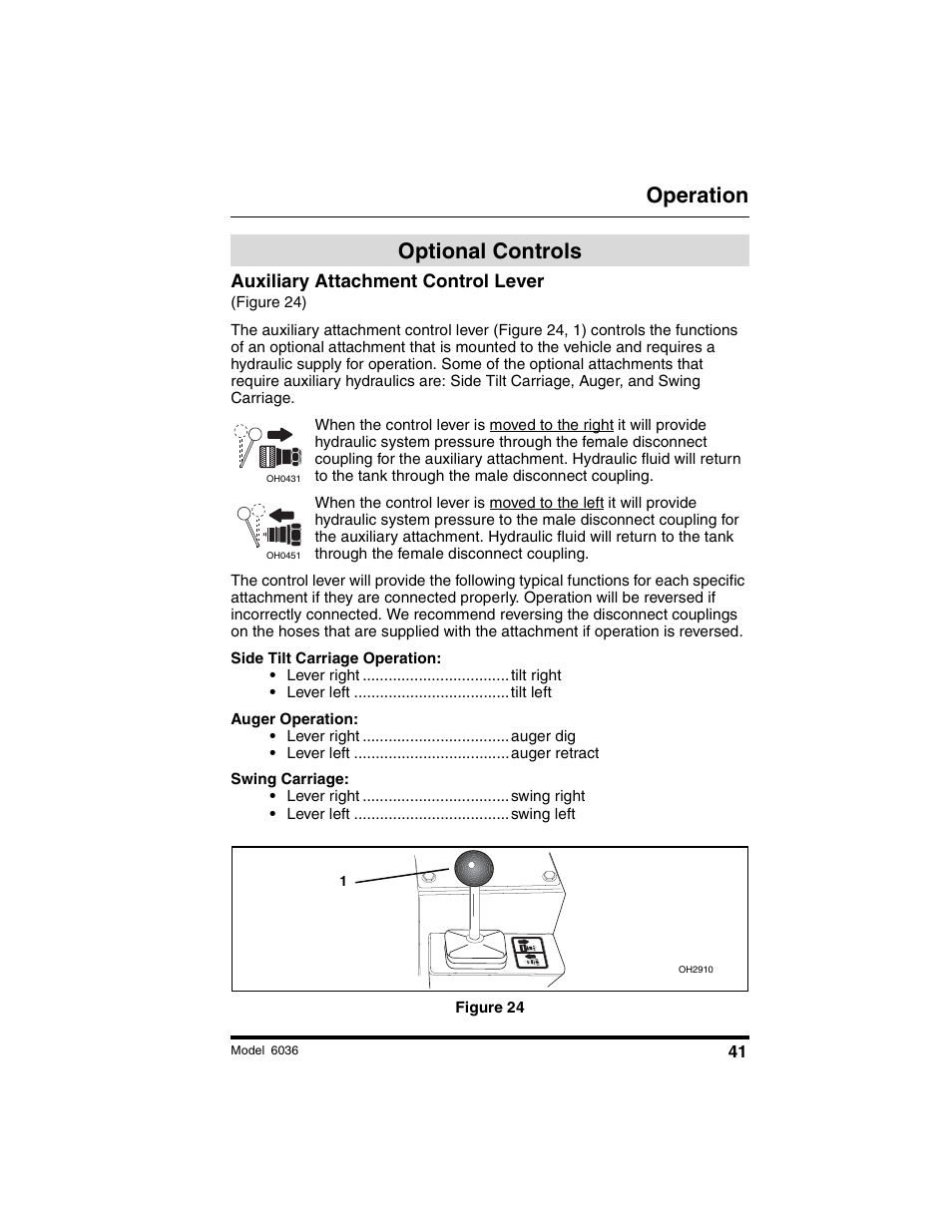 Operation, Optional controls | SkyTrak 6036 Operation Manual User Manual | Page 47 / 180