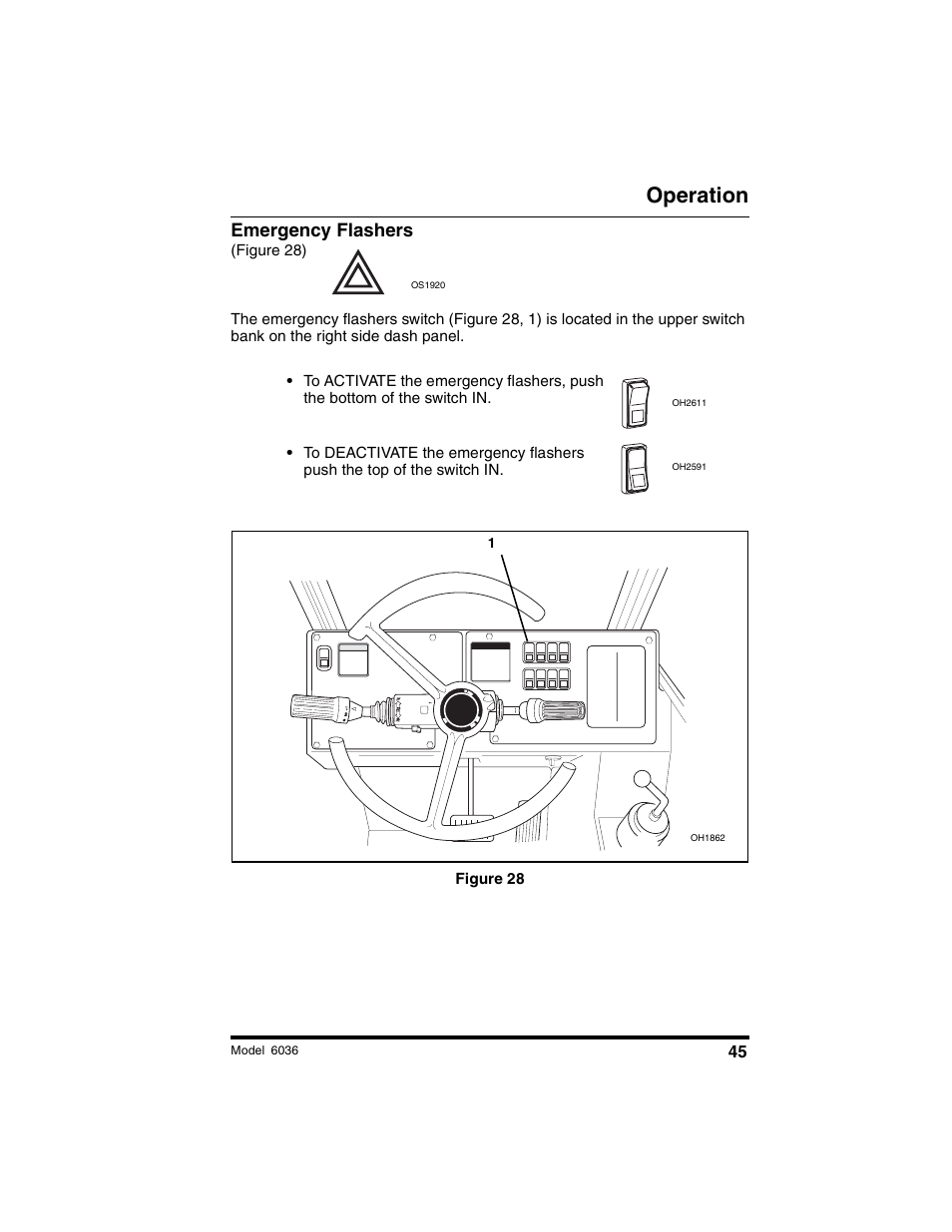 Operation, Emergency flashers | SkyTrak 6036 Operation Manual User Manual | Page 51 / 180