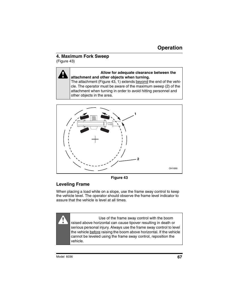 Caution, Danger, Operation | SkyTrak 6036 Operation Manual User Manual | Page 73 / 180