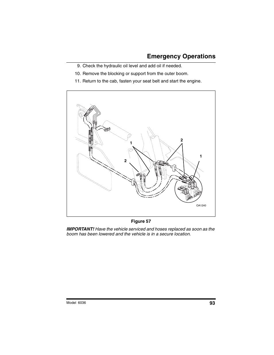 Emergency operations | SkyTrak 6036 Operation Manual User Manual | Page 99 / 180