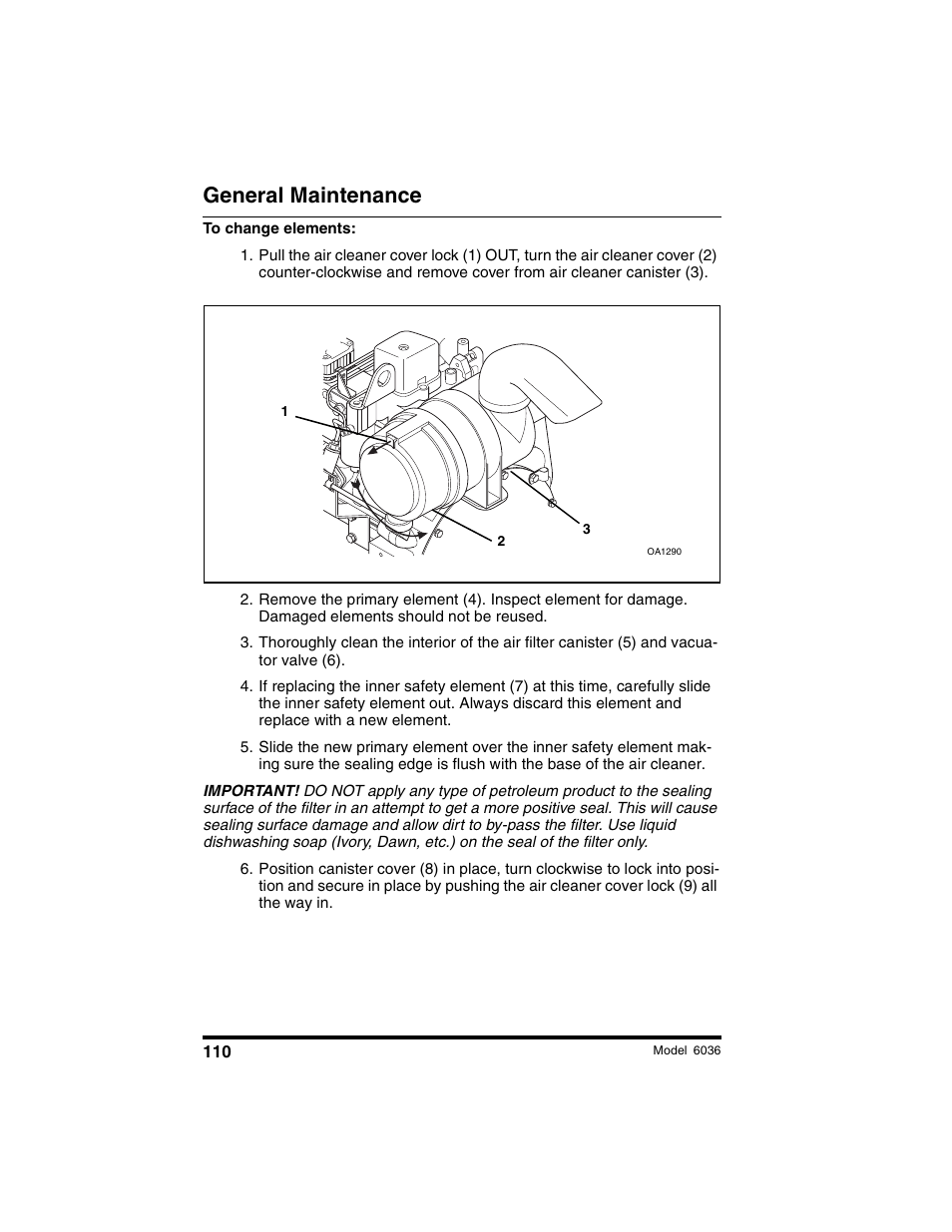 General maintenance | SkyTrak 6036 Tier II Operation Manual User Manual | Page 116 / 188