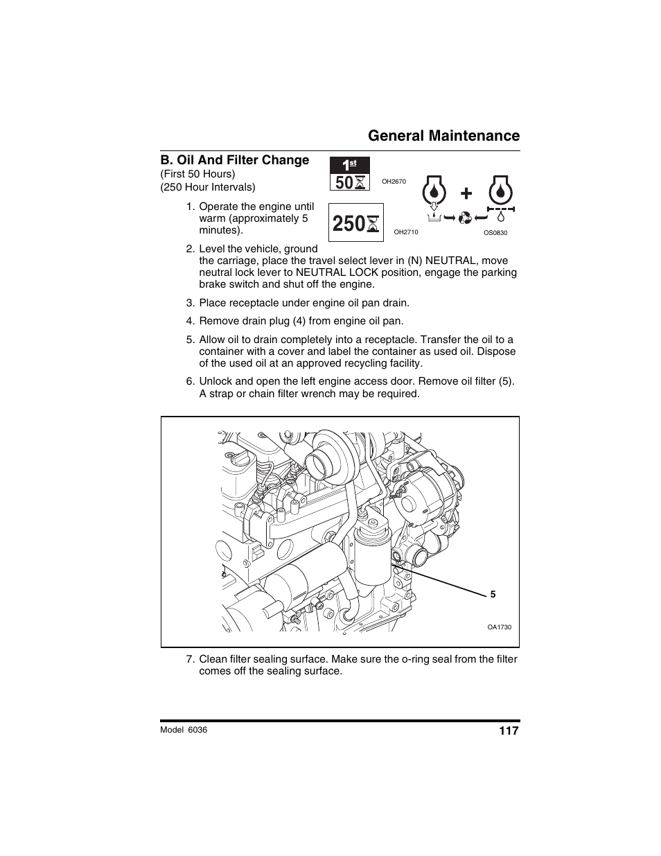 General maintenance | SkyTrak 6036 Tier II Operation Manual User Manual | Page 123 / 188