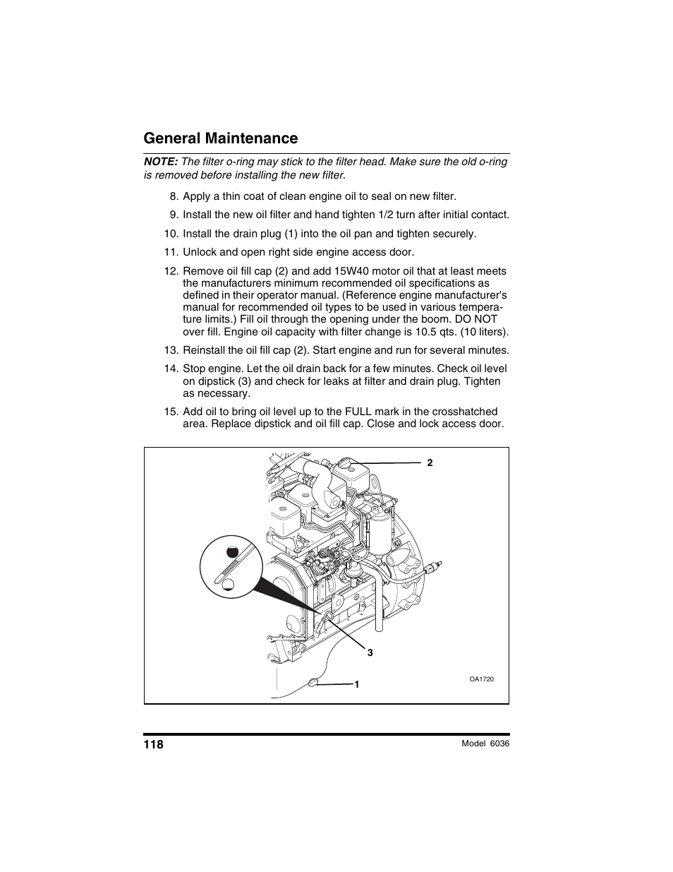General maintenance | SkyTrak 6036 Tier II Operation Manual User Manual | Page 124 / 188