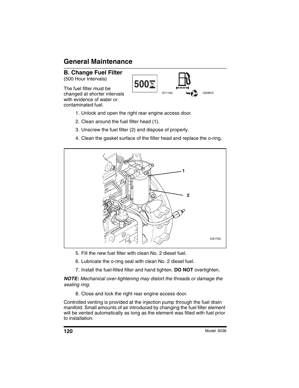 General maintenance | SkyTrak 6036 Tier II Operation Manual User Manual | Page 126 / 188