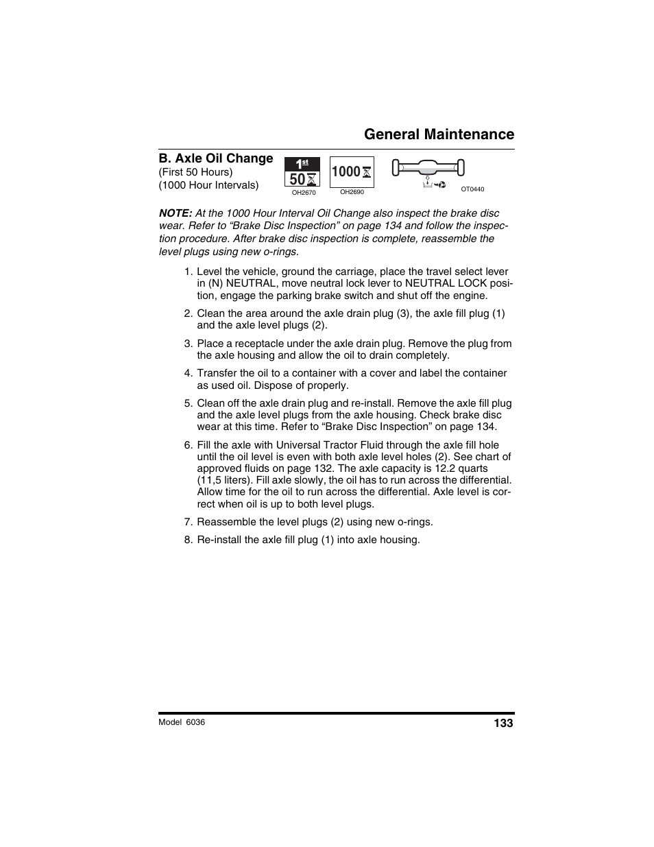 General maintenance | SkyTrak 6036 Tier II Operation Manual User Manual | Page 139 / 188