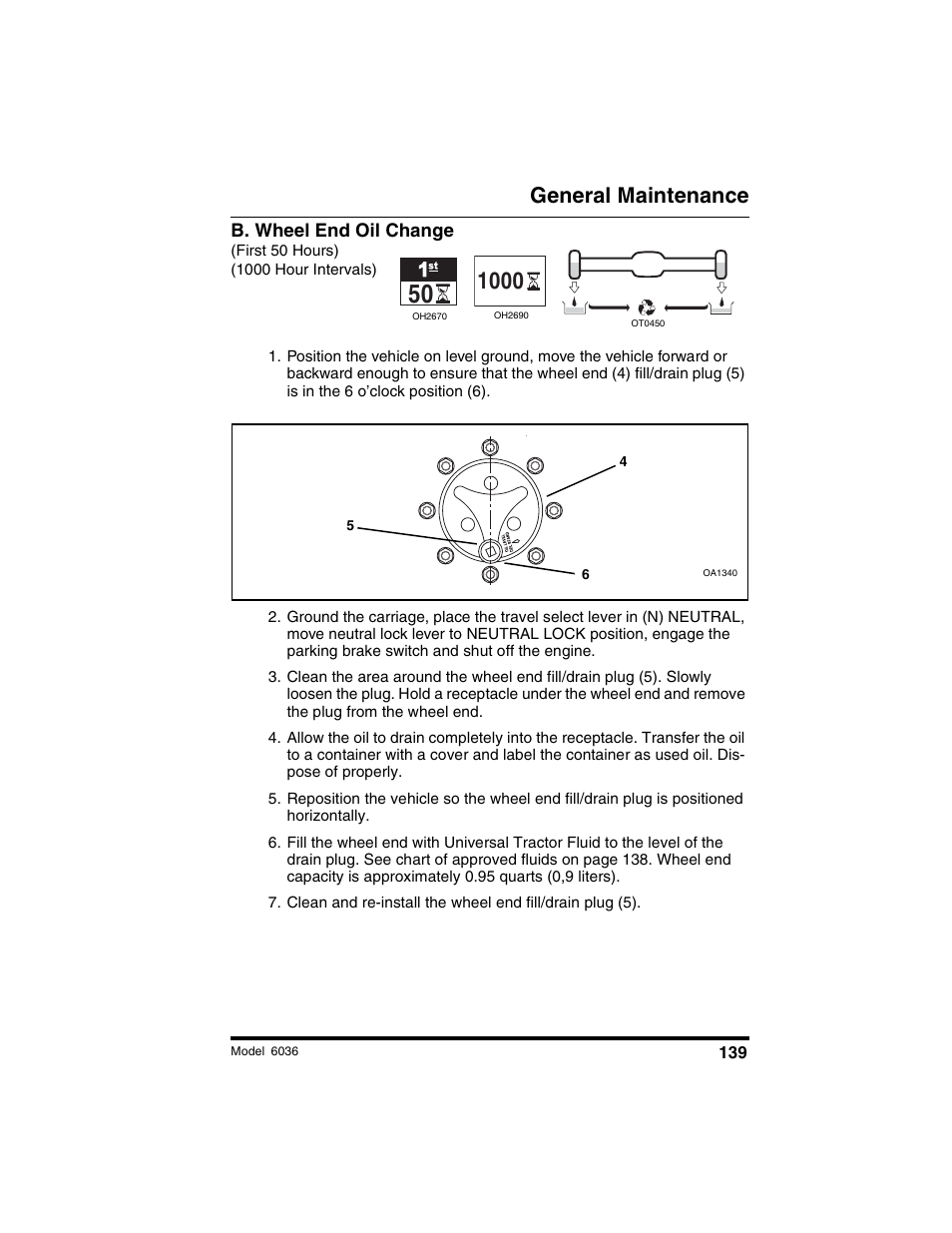 General maintenance | SkyTrak 6036 Tier II Operation Manual User Manual | Page 145 / 188