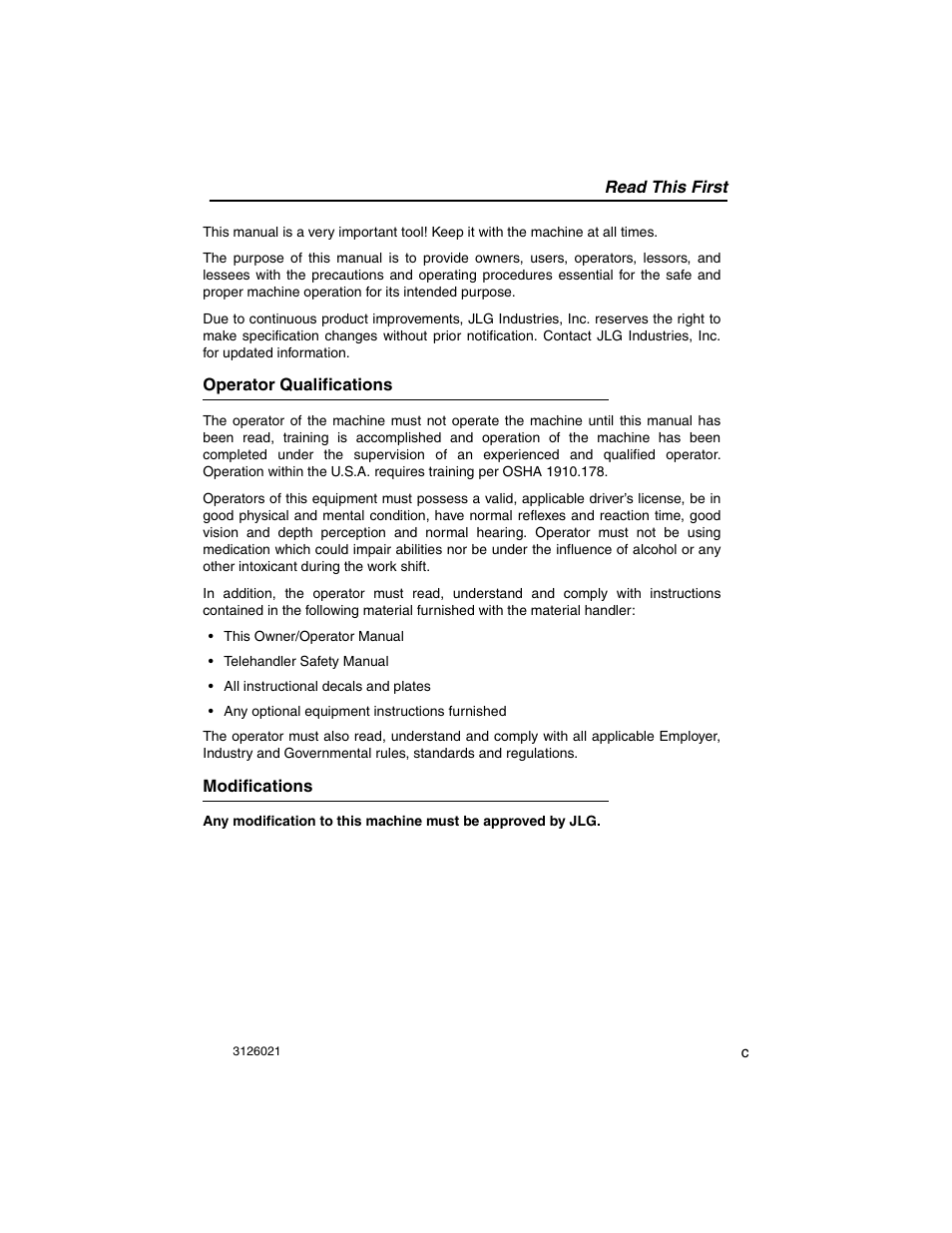 Read this first | SkyTrak 6036 Tier II Operation Manual User Manual | Page 5 / 188