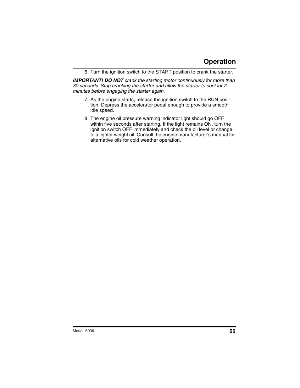 Operation | SkyTrak 6036 Tier II Operation Manual User Manual | Page 61 / 188