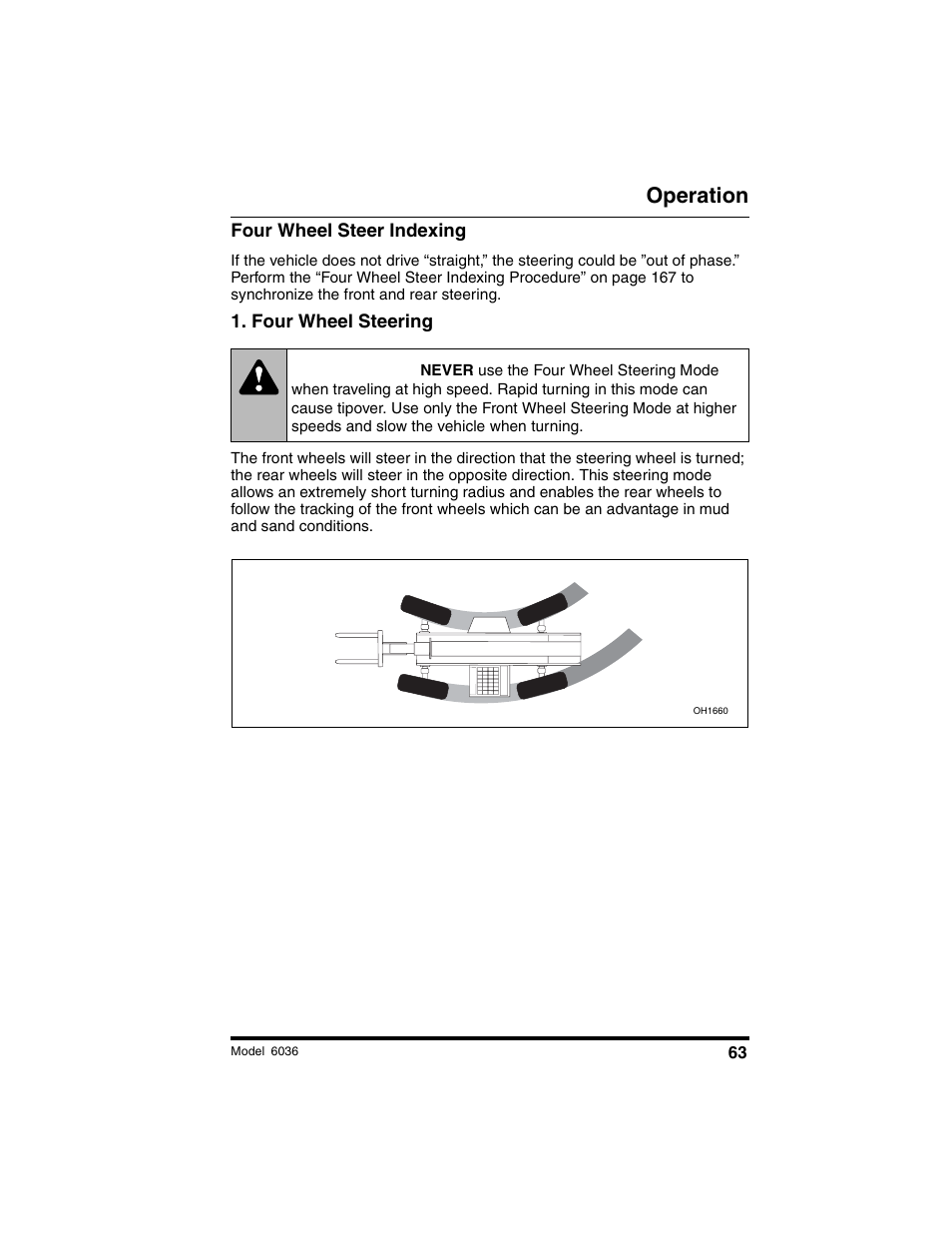 Warning, Operation | SkyTrak 6036 Tier II Operation Manual User Manual | Page 69 / 188