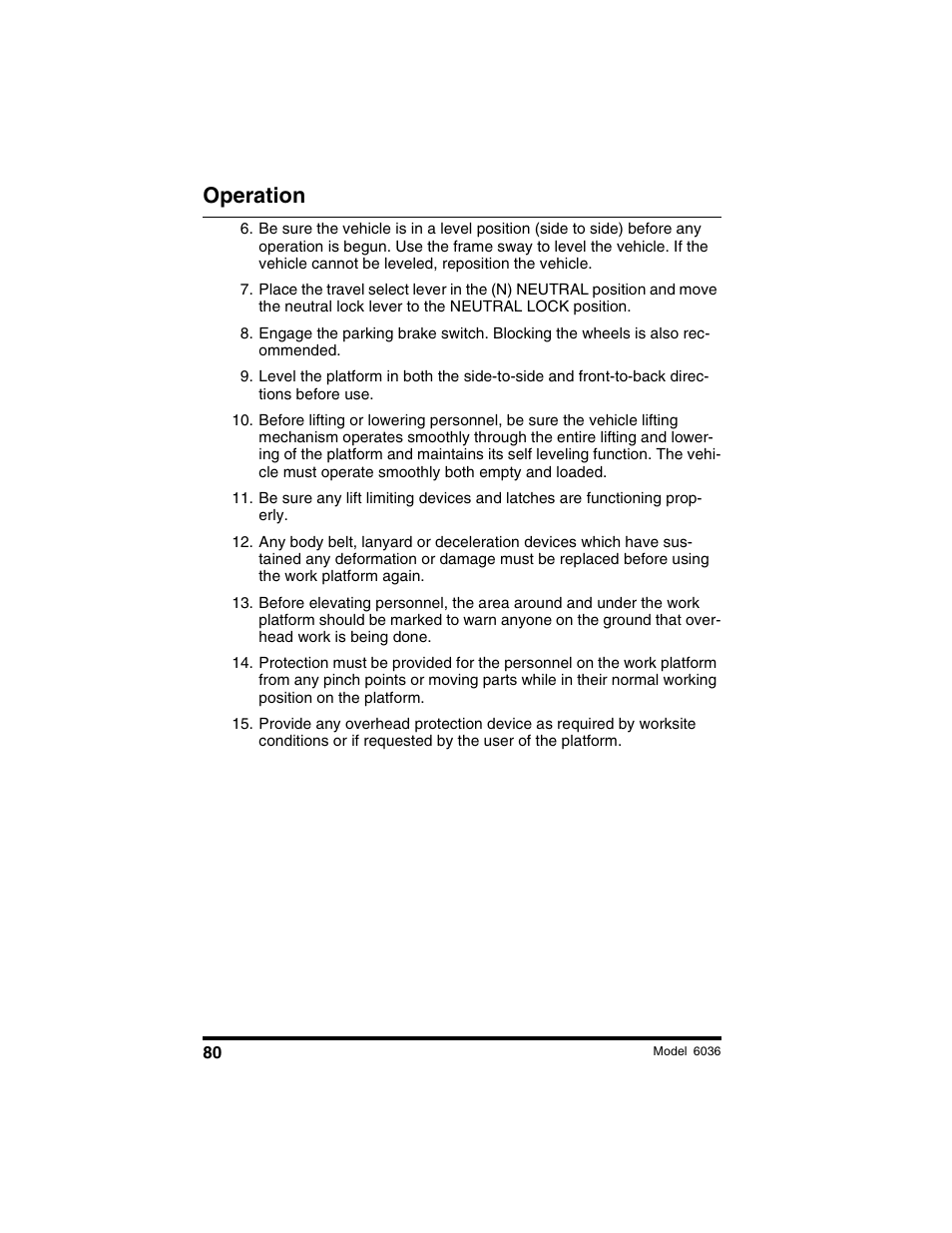 Operation | SkyTrak 6036 Tier II Operation Manual User Manual | Page 86 / 188