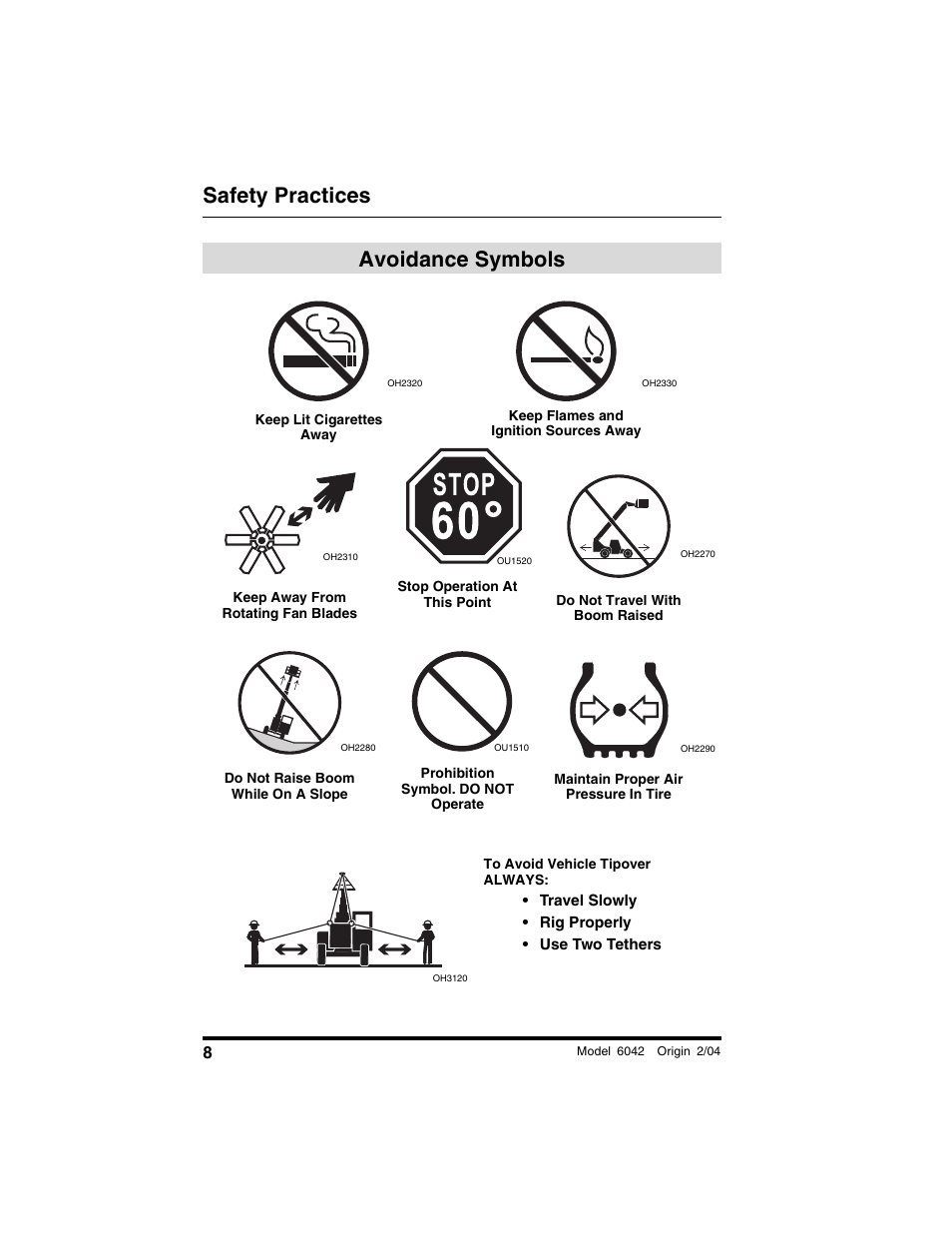 Avoidance symbols, Safety practices avoidance symbols | SkyTrak 6042 Operation Manual User Manual | Page 10 / 196