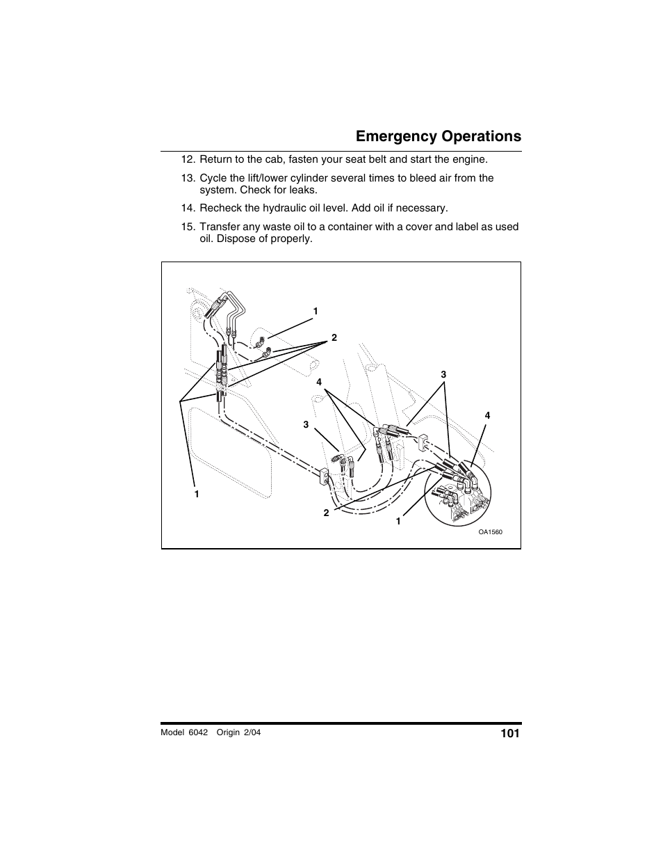 Emergency operations | SkyTrak 6042 Operation Manual User Manual | Page 103 / 196