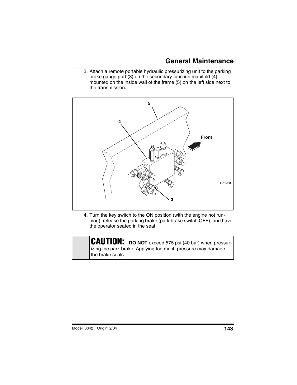 Caution, General maintenance | SkyTrak 6042 Operation Manual User Manual | Page 145 / 196