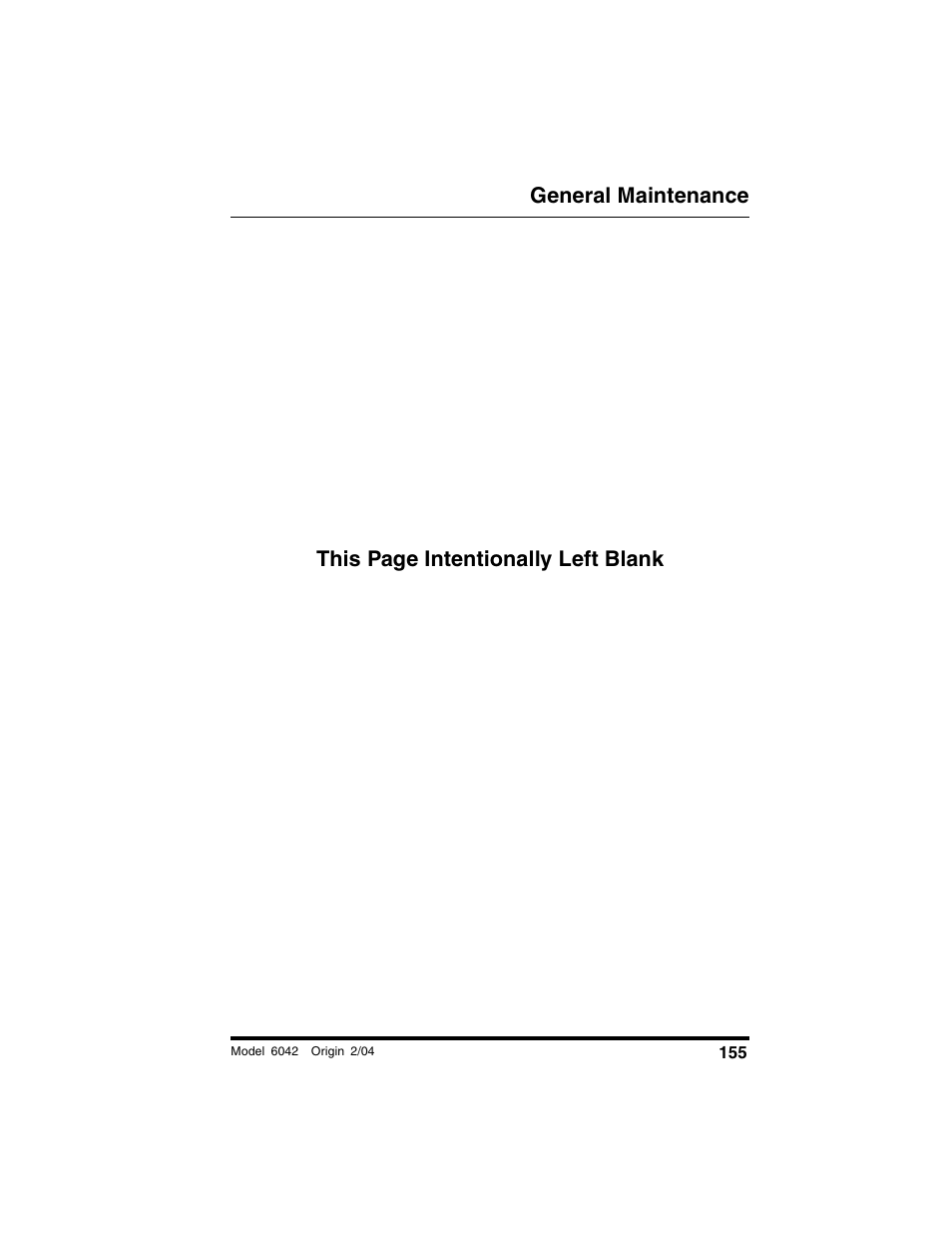 General maintenance, This page intentionally left blank | SkyTrak 6042 Operation Manual User Manual | Page 157 / 196