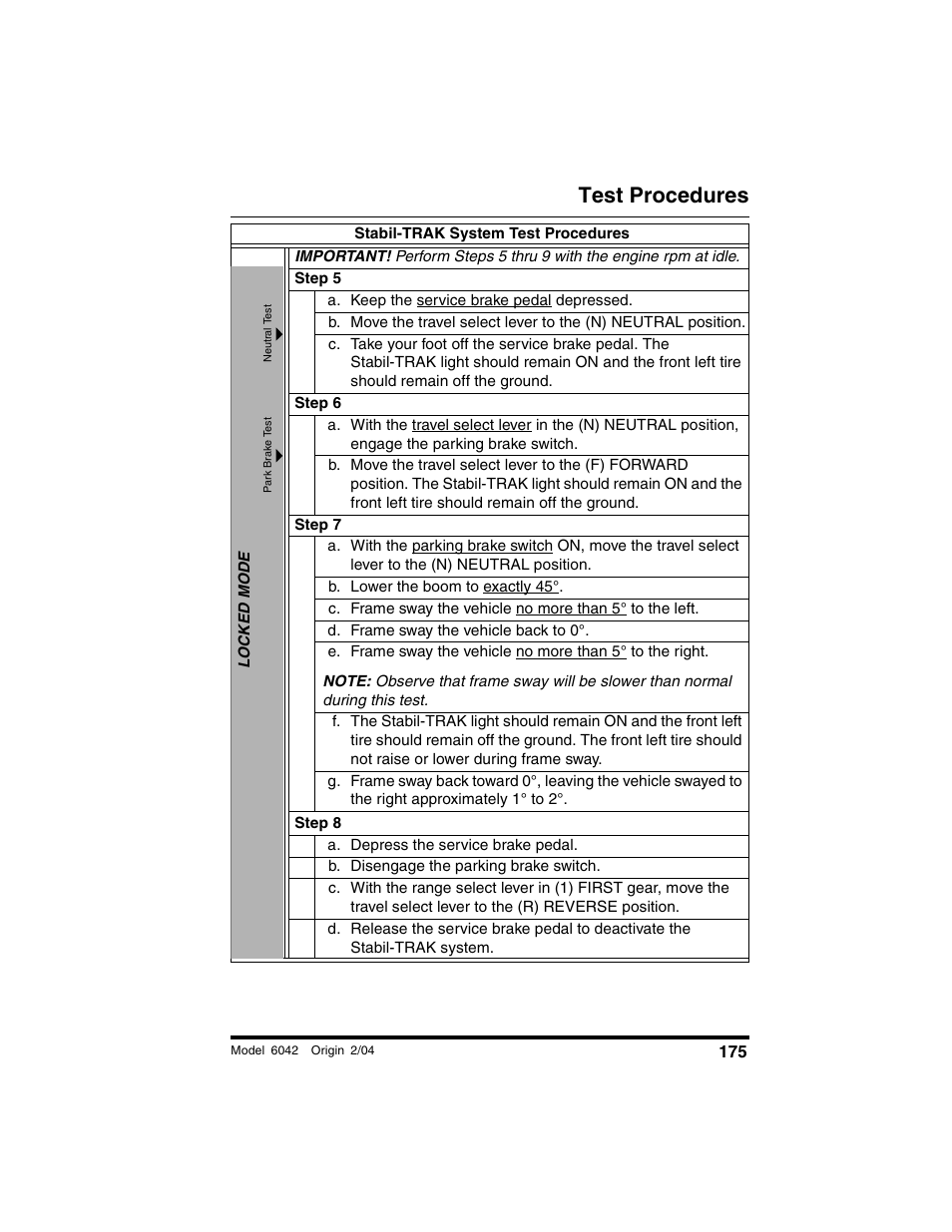 Test procedures | SkyTrak 6042 Operation Manual User Manual | Page 177 / 196