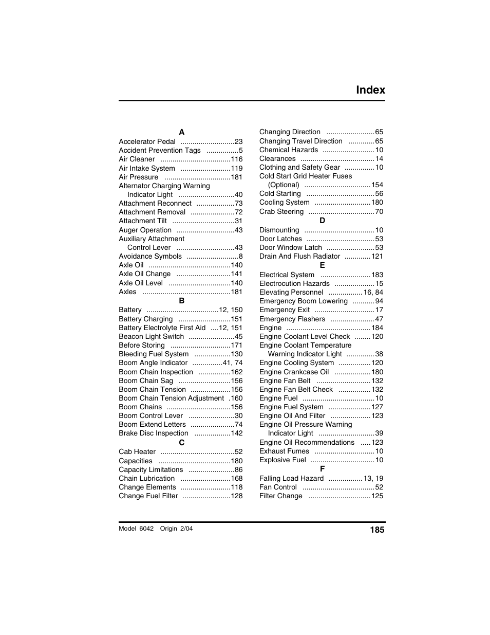 Index | SkyTrak 6042 Operation Manual User Manual | Page 187 / 196