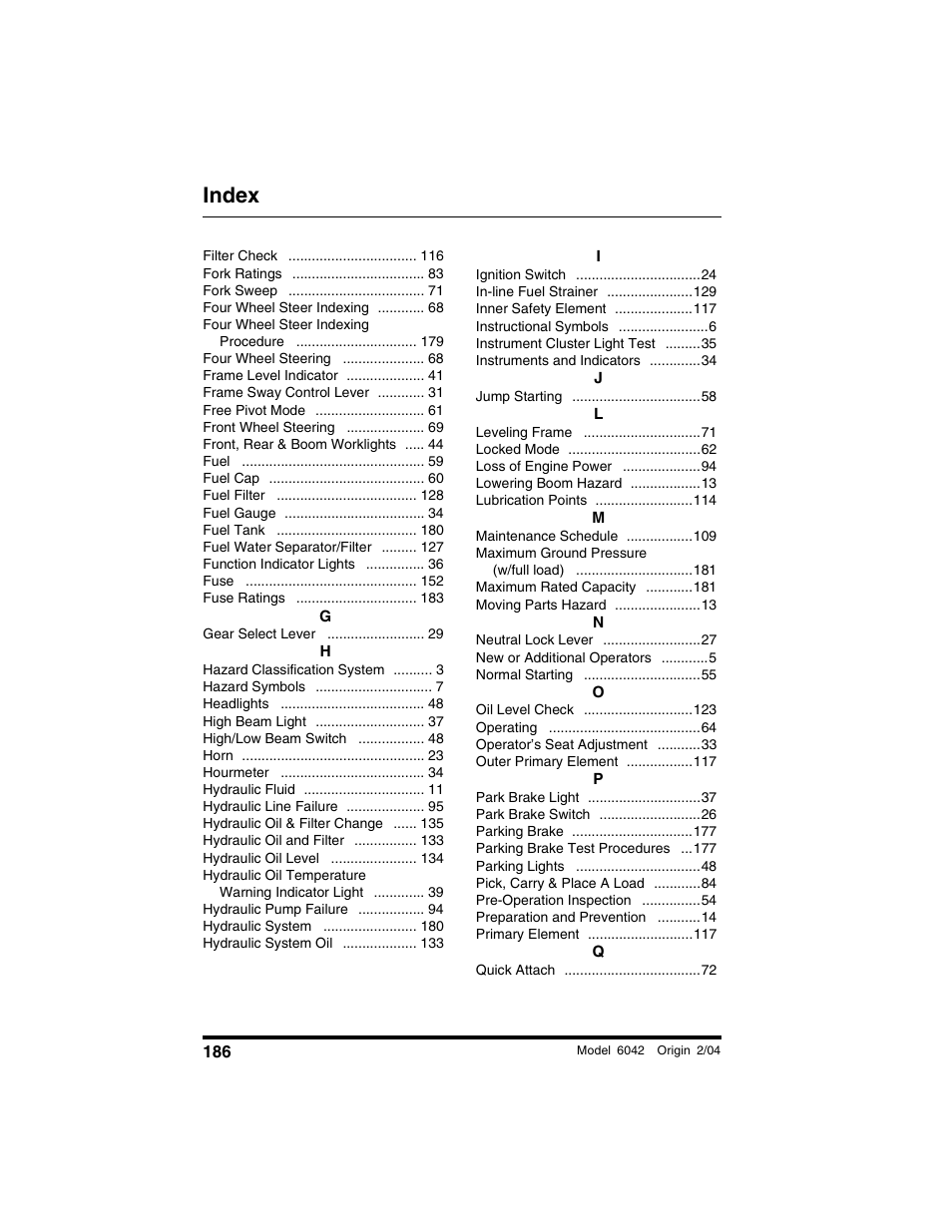 Index | SkyTrak 6042 Operation Manual User Manual | Page 188 / 196