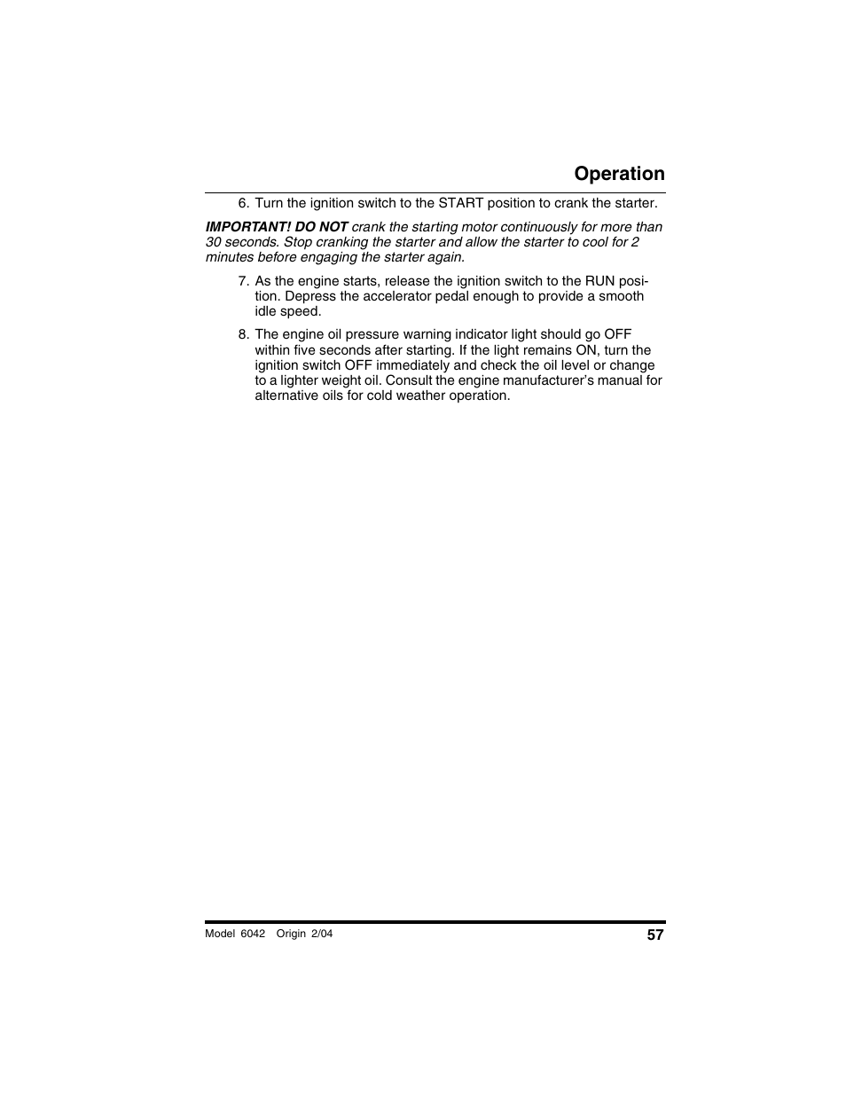 Operation | SkyTrak 6042 Operation Manual User Manual | Page 59 / 196