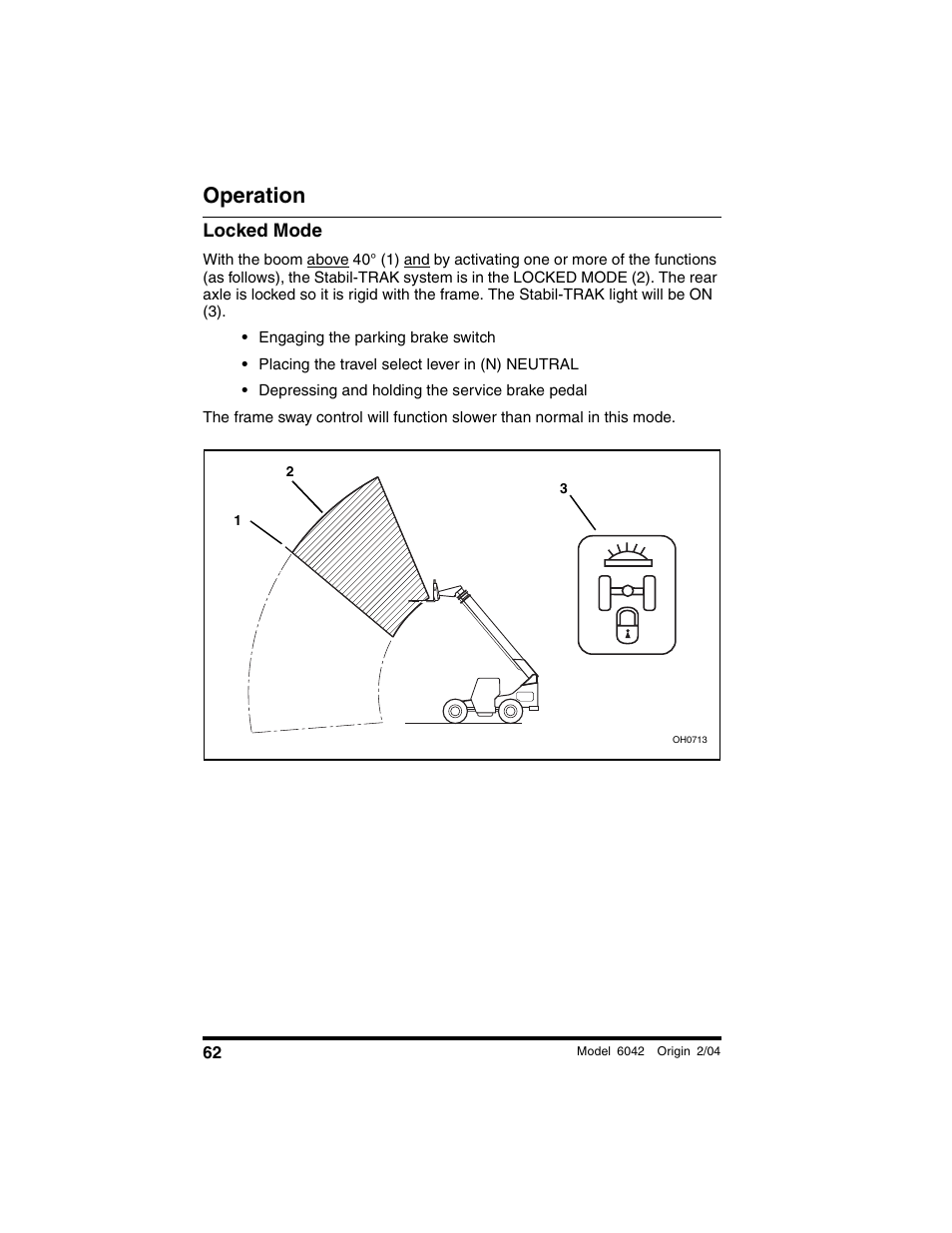 Locked mode, Operation | SkyTrak 6042 Operation Manual User Manual | Page 64 / 196