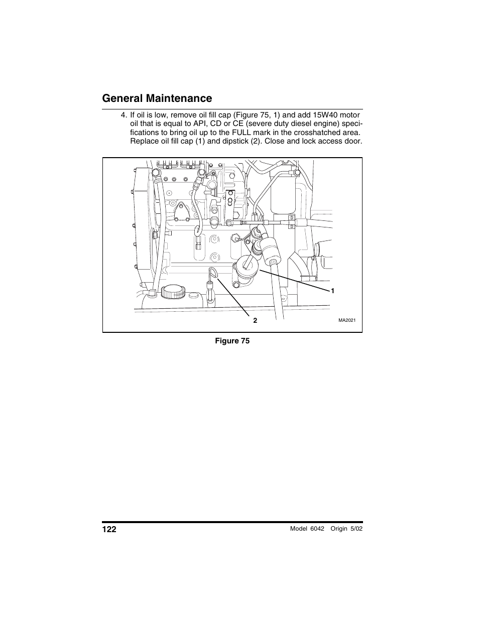 Figure 75, General maintenance | SkyTrak 6042 Operation Manual User Manual | Page 124 / 188