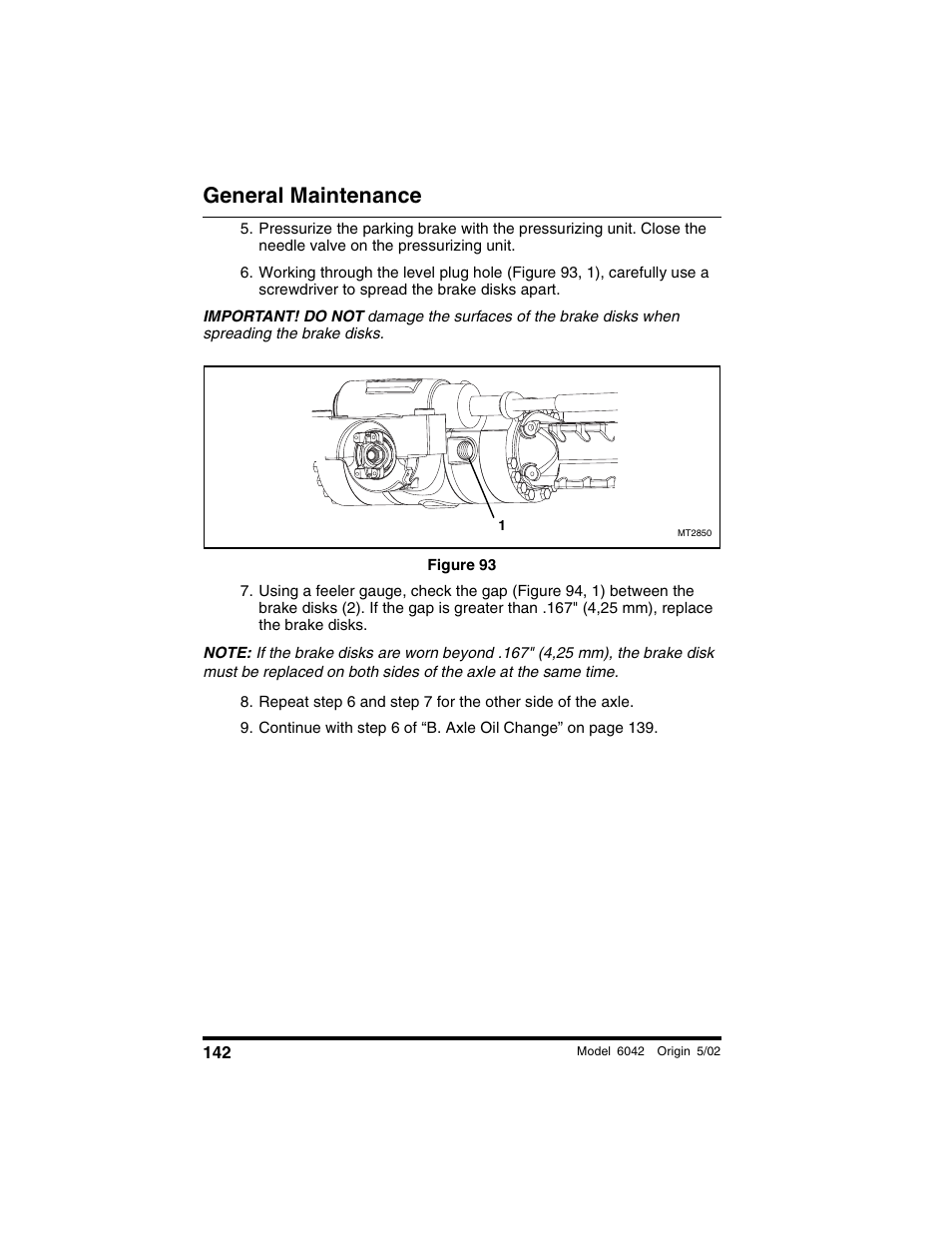 Figure 93, General maintenance | SkyTrak 6042 Operation Manual User Manual | Page 144 / 188