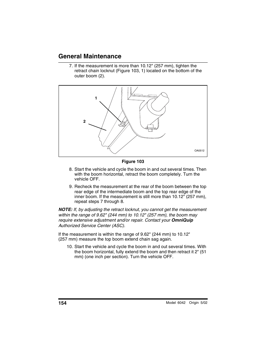 Figure 103, General maintenance | SkyTrak 6042 Operation Manual User Manual | Page 156 / 188