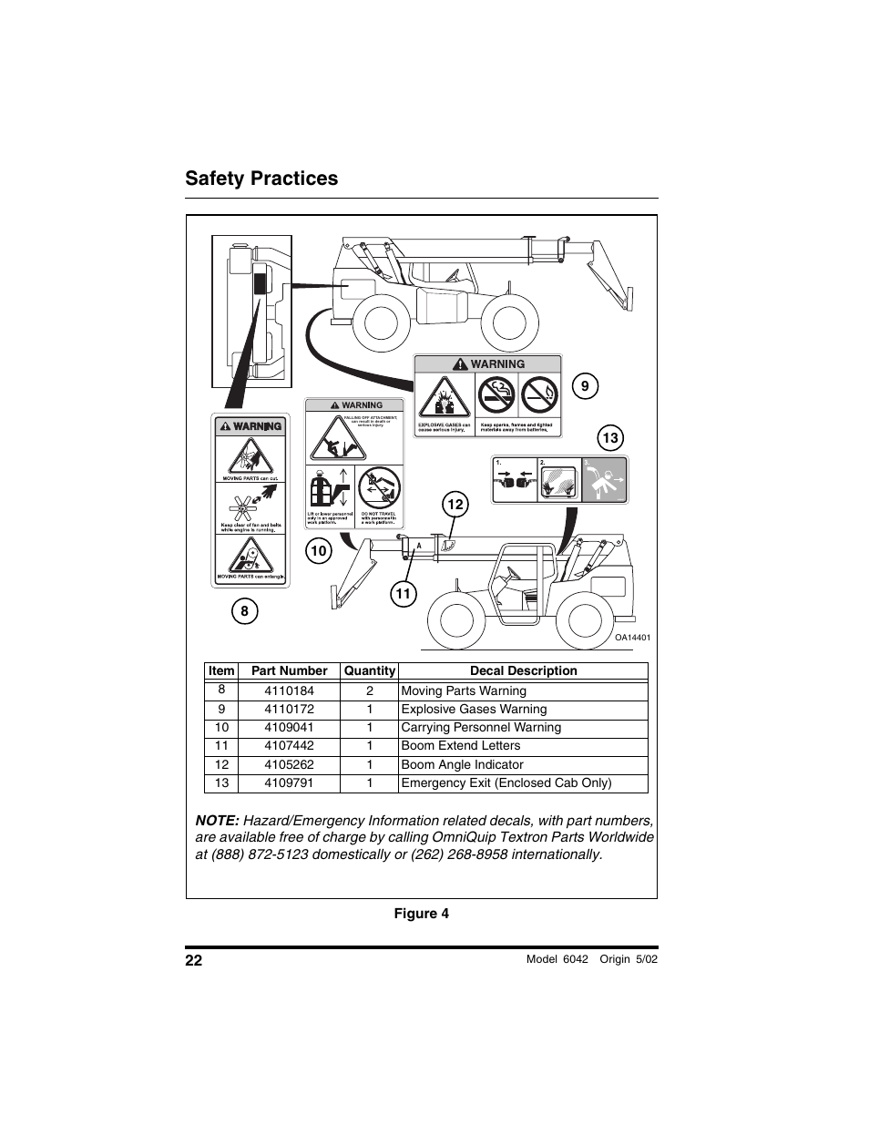 Figure 4, Safety practices | SkyTrak 6042 Operation Manual User Manual | Page 24 / 188