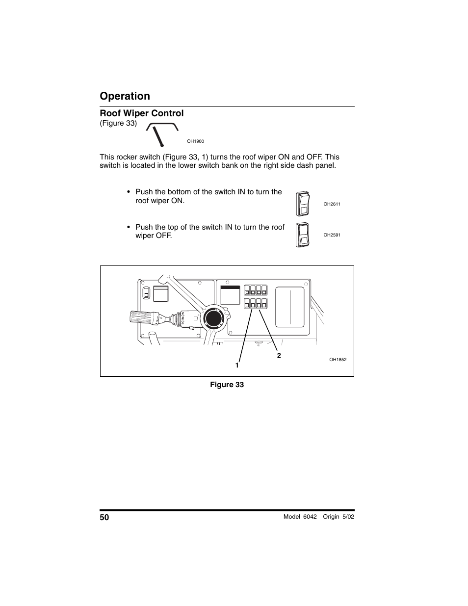 Roof wiper control, Figure 33), Figure 33 | Operation | SkyTrak 6042 Operation Manual User Manual | Page 52 / 188