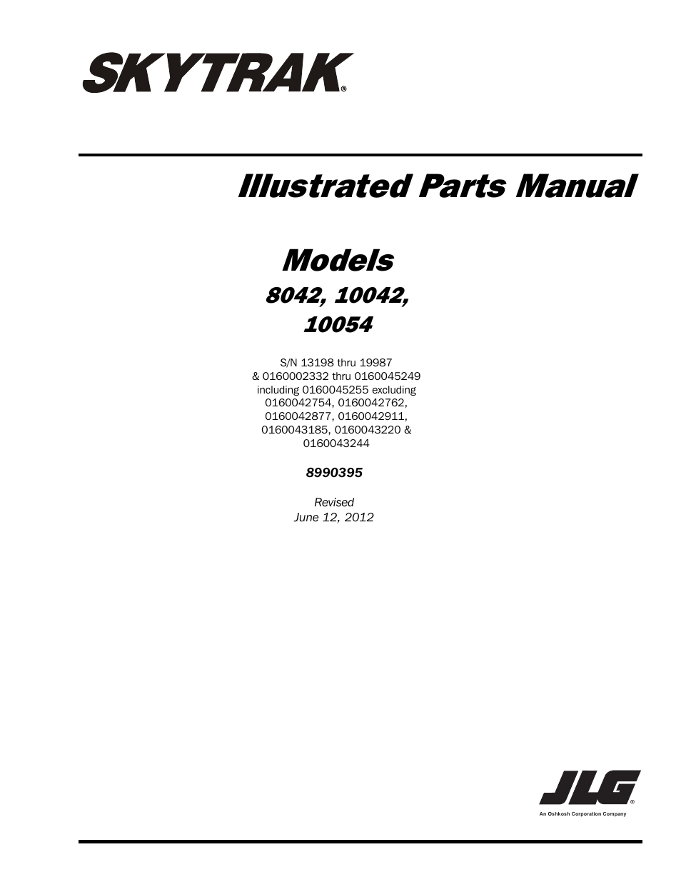 SkyTrak 10042 Parts Manual User Manual | 590 pages