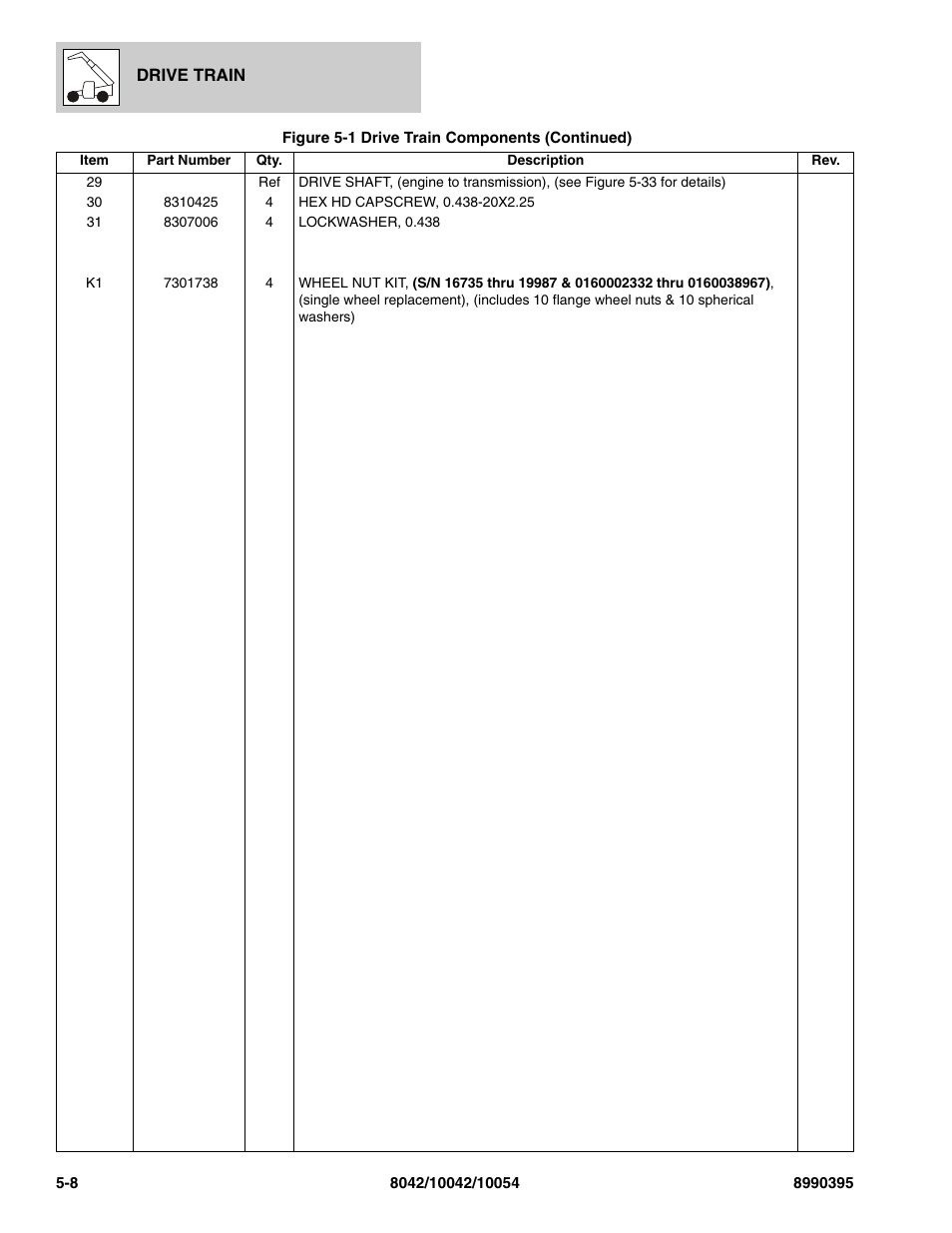 SkyTrak 10042 Parts Manual User Manual | Page 180 / 590