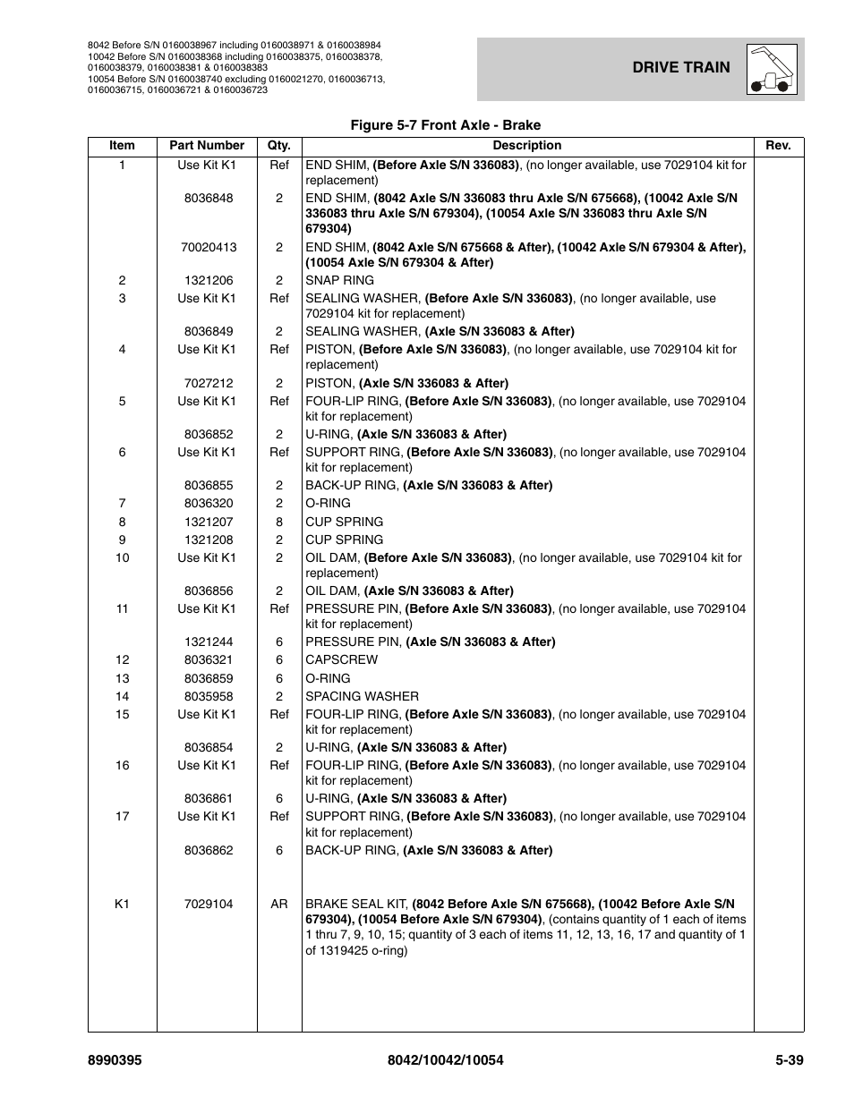 SkyTrak 10042 Parts Manual User Manual | Page 211 / 590